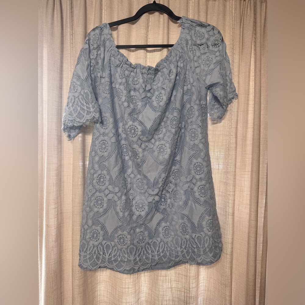 Blue lace dress